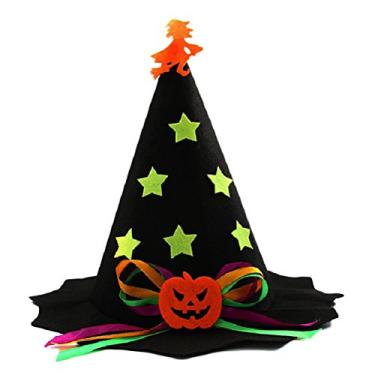 Imagem de Boné infantil BESTOYARD para decoração de Halloween, não tecido, apresentação, abóbora, chapéu de dança (preto)