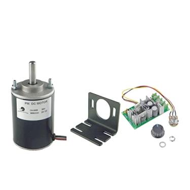 Imagem de CHANCS Motor de engrenagem de torque grande CH-3420 Motor elétrico 12V DC Motor 3500RPM com controlador de velocidade do motor CC PWM 20A com suporte