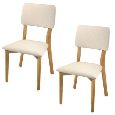 Imagem de Kit 2 Cadeiras Estofadas Rubi Tradição Móveis Marromlíssimo