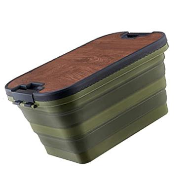 Imagem de Organizador de Armazenamento de Acampamento Caixa Função de Armazenamento Pp & Tpe Cesta de Mão de Acampamento Fácil de Transportar Ao Ar Livre (DO Verde)