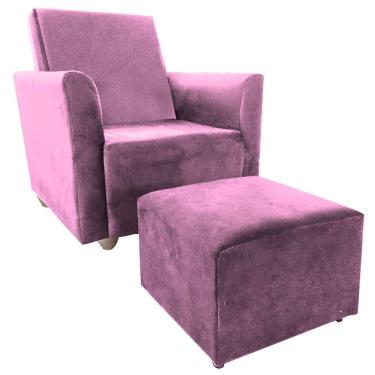 Imagem de Poltrona Infantil Angel + Puff Rosa