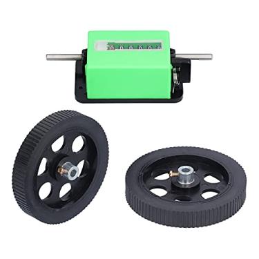 Imagem de Contador de medidor tipo rolo Fafeicy, 0-99999,9 metros Contador mecânico de comprimento de 6 dígitos medidor de rolamento com alcance, para têxtil, impressão, couro artificial, peças de movimento linear