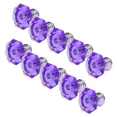 Imagem de Puxadores de Gaveta Armários de Hardware Transparentes de Diamante Dourado Forma única Puxadores Puxadores de Plástico Facetado Cor de Furo único Puxador de Gaveta Hardware de