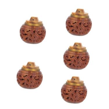 Imagem de TEHAUX 5 Peças Sachê Oco Pingente DIY Sachê Pingente Joias De Madeira Decoração De Lótus Rolhas De Charme Para Pulseiras Scrapbook Acessórios Bolsa DIY Decoração De Suspensão DIY Saco
