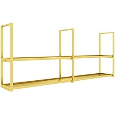 Imagem de Rack De Vinho Suspenso - Prateleiras Flutuantes No Teto, Prateleira De Teto Suspensa Prateleira De Armazenamento Industrial Montada No Teto, Prateleira Suspensa Flutuante Rack De Vinho De 2 Camada