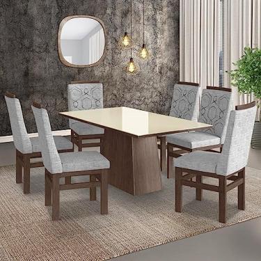 Imagem de Conjunto Mesa 160x82cm e 6 Cadeiras Madeira Maciça Móveis Zamarchi
