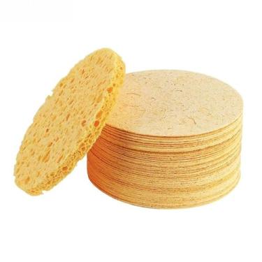 Imagem de Esponja esfoliante facial, esponjas faciais, almofada de esponja de limpeza facial de celulose para homens e mulheres, massagem de pele, limpeza, 10 PCS