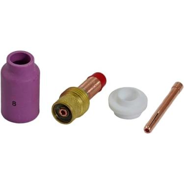 Imagem de RIVERWELD Kit de copos de cerâmica TIG Gas com tamanhos sortidos 45V27 (orifício de 1/8" e 3,2 mm) 10N25 54N14 54N01 para QQ300 PTA DB SR WP 17 18 26 TIG lanterna de solda