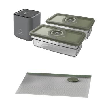 Imagem de Kit Bomba a Vácuo Portátil com Fechamento a Vácuo + Sacos para Fechamento a Vácuo 10 Unidades Electrolux
