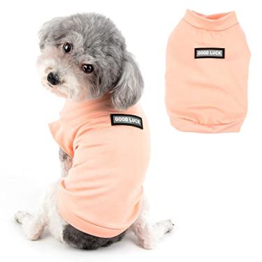 Imagem de Ranphy Colete para cachorro pequeno filhote roupas sólidas camisetas camisetas macias e de secagem rápida resfriamento fantasia para animal de estimação chihuahua yorkie colete gatos vestuário, rosa,