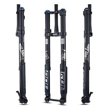 Imagem de BOLANY Downhill Mountain Bike Suspensão a Ar Garfo Dianteiro Ombro Duplo Invertido Liga de Alumínio Através do Eixo Boost Espaçamento 15 * 110 mm Garfo Apto para Freio a Disco Pneu de 26/27,5/29