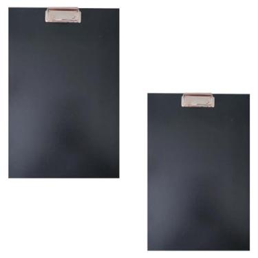 Imagem de Prancheta A4 Lousa Portátil Oficio MDF Preto c/Prendedor Kit 2 Unidades - Gv Office