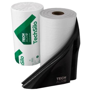 Imagem de Lona Plástica Techsilo Preta/Branca 10x50m 70kg Techagro