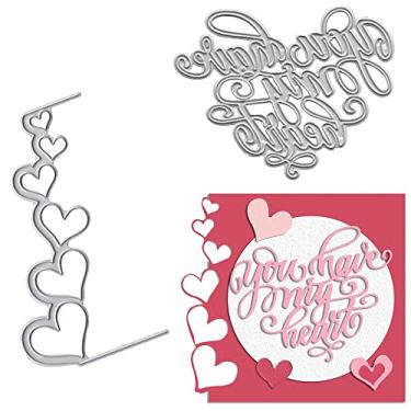 Imagem de Estivaux Cortes de molde para fazer cartões, corações dos namorados, conjuntos de matrizes de coração, letras de coração amoroso, estêncil, molde de gravação para álbuns, faça você mesmo, álbuns,