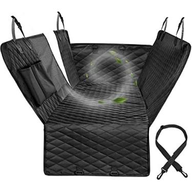 Imagem de Capa de assento de carro para cachorro à prova d'água para viagem de animais de estimação Rede para transporte de cães Traseira do carro Protetor de assento traseiro Tapete de segurança para