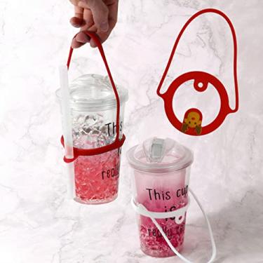 Imagem de Suporte de copo, suporte de copo portátil para bebidas, gravata de copo, porta-copos portátil, transportador de bebidas para entrega de xícara de café, (Sr. Cervo)