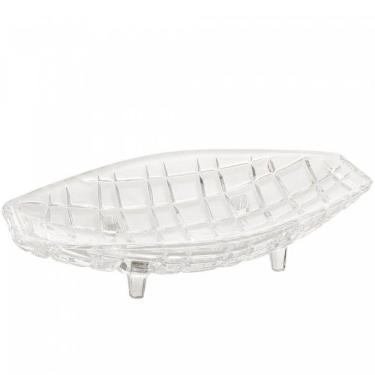 Imagem de Centro de Mesa Cristal Deli Lyor 26x14x5,5cm Fruteira Decorativo Sala Jantar