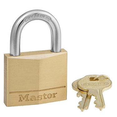 Imagem de Master Lock 140D Pacote com 8 unidades Cadeado de corpo de latão sólido largo