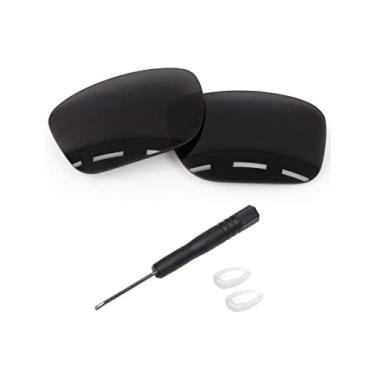 Imagem de Forobb Lentes de reposição polarizadas de 1,8 mm para óculos de sol Oakley Holbrook Metal OO4123 - Preto de carbono - policarbonato polarizado