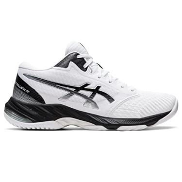 Imagem de ASICS Netburner Ballistic FlyteFoam cano m dio 3 t nis de v lei masculino, Branco/preto, 14