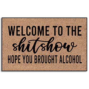Imagem de Wulidrom Welcome to The Shit Show Hope You Brought Tapetes de entrada com álcool Tapete antiderrapante para interior Tapete para porta da frente, tapete para entrada interior tapetes 70 x 50 cm