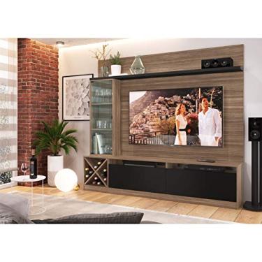 Imagem de Estante Home 160cm com porta de vidro 2021 Quiditá - Montana/Preto