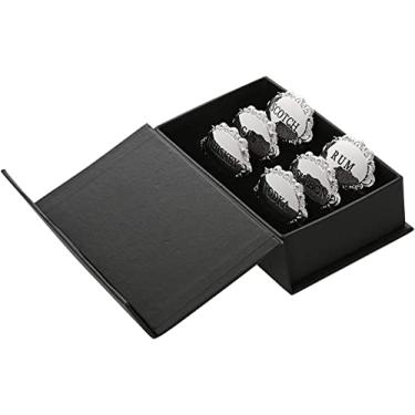 Imagem de Amlong Plus Etiquetas ovais de bebidas para decantadores ou garrafas, um conjunto de 6 (gin, vodka, uísque, bourbon, uísque, rum)