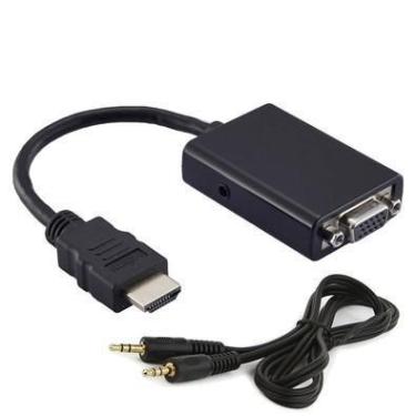 Imagem de Conversor Adaptador De Video Hdmi Pra Vga Com Audio P2 - DMK