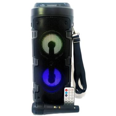 Imagem de Caixa De Som Amplificada Led Microfone Bluetooth - Grasep, Amplificada
