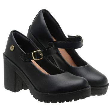 Imagem de Sapato Boneca Scarpin Feminino Debutante Salto Baixo Tratorado - Grife