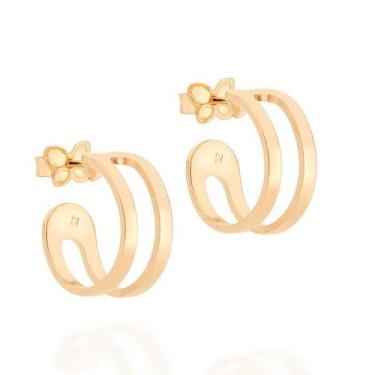 Imagem de Brincos banhado ouro 3x 24k 18k e 22k femininos meia argola pequenos r