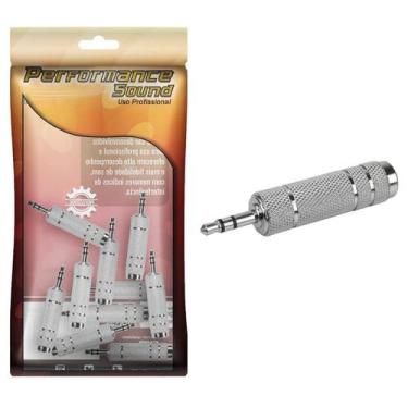Imagem de 10x Adaptador Áudio P2 Stereo P/ P10 Stereo J10 Níquel Metal - PERFORM