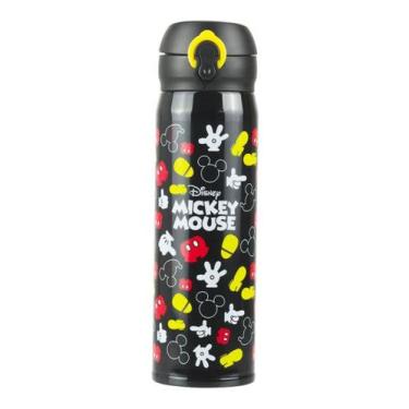 Imagem de Garrafa Térmica Escolar Menino Preta Mickey Mouse 400ml  - Disney