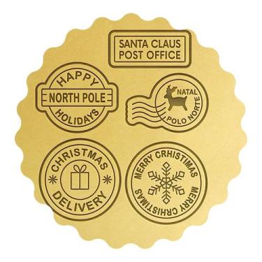 Imagem de Kit 5 Cortadores Natal Selos Cartinhas - DOCE IMPRESSO,  5,5cm