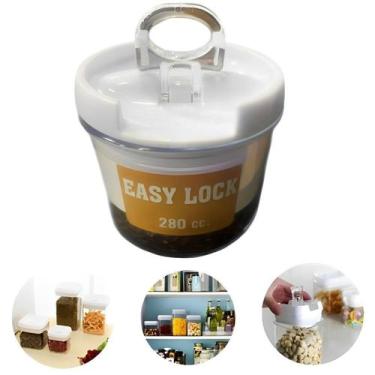 Imagem de Pote Hermético Acrílico Redondo Pequeno 280Ml Cor Branco - Tesla Store