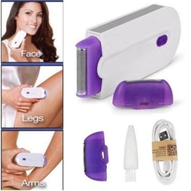 Imagem de Depilador Feminino Elétrico Com Sensor Branco recarregavel - AL