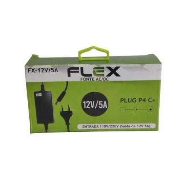 Imagem de Fonte De Alimentação Bivolt Para Pc Plug P4 C+ Fx-12v/5.0a - FLEX