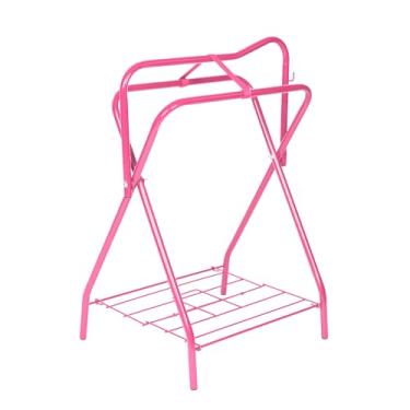 Imagem de Harrison Howard Suporte de sela independente de tamanho completo portátil para cavalos com tecido de suporte para evitar possíveis deslizamentos, sela segura rosa