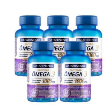 Imagem de Kit 5  Ômega 3 Suplemento 1000mg Catarinense 60 Cápsulas