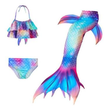 Imagem de Cauda De Sereia Com Biquíni Sem Nadadeira Infantil Menina - anjo da ma