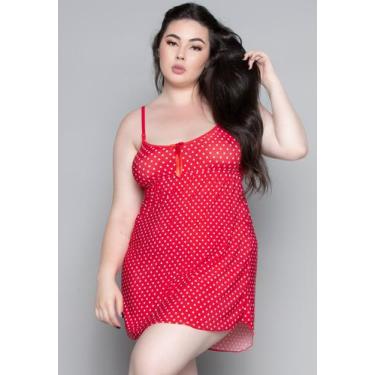 Imagem de Kit 5 Camisolas Plus Size WLS Modas Liganete Estampada Poá Roupa de Do