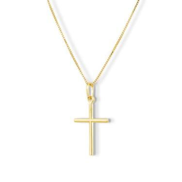 Imagem de Pingente Crucifixo semijoia banhado Ouro 18k - Design Medalhas