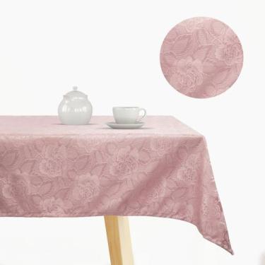 Imagem de Toalha De Mesa 8Lugares Quadrada Jacquard 220x220Cm Admirare, Rosé