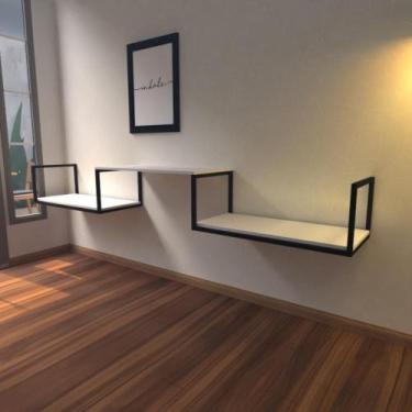 Imagem de Aparador industrial branco off white moderno cantinho café escritorio 