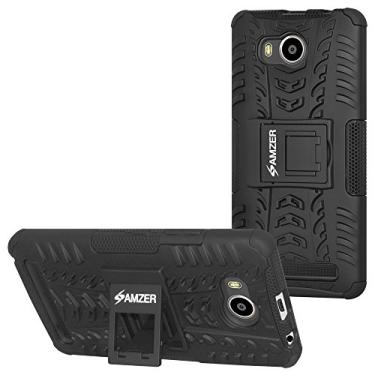 Imagem de AMZER Capa protetora híbrida fina resistente a impactos Warrior para Lenovo A7700 - Preta