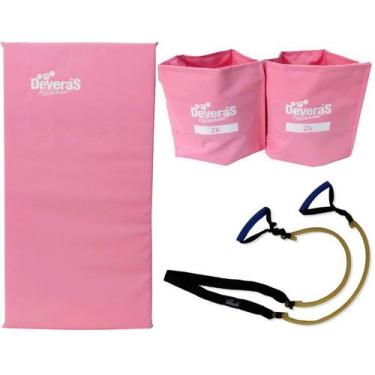 Imagem de kit elastico exercicio treino em casa elástico extensor + tornozeleira
