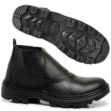 Imagem de Kit 2 Pares Botina Segurança Bico De Pvc Couro Para Trabalho com C.A E