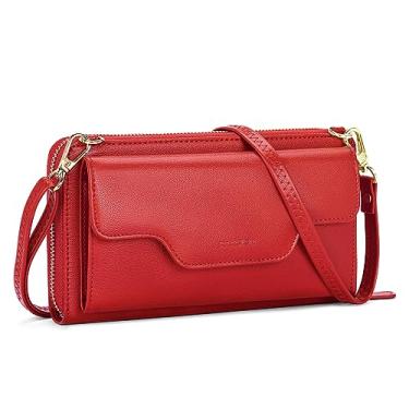 Imagem de nuoku Bolsas de ombro femininas pequenas, bolsas de mão para mulheres com porta-cartão de crédito, 5 - Vermelho