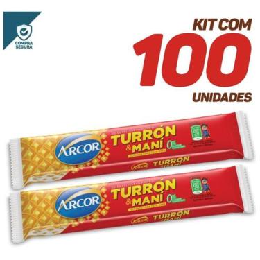 Imagem de Torrone Turron Y Mani Arcor 25g - 2 Cx Total De 100 Unidades