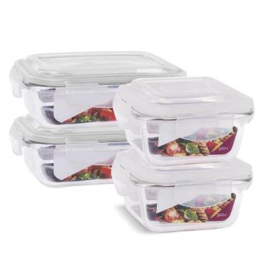 Imagem de Kit 4 Potes Herméticos Marmita Vidro Papinha 640ml e 320ml - U4home, B